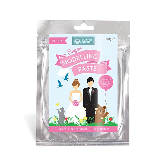 Squires Kitchen Rosy Pink Sugar Modelling Paste 200g